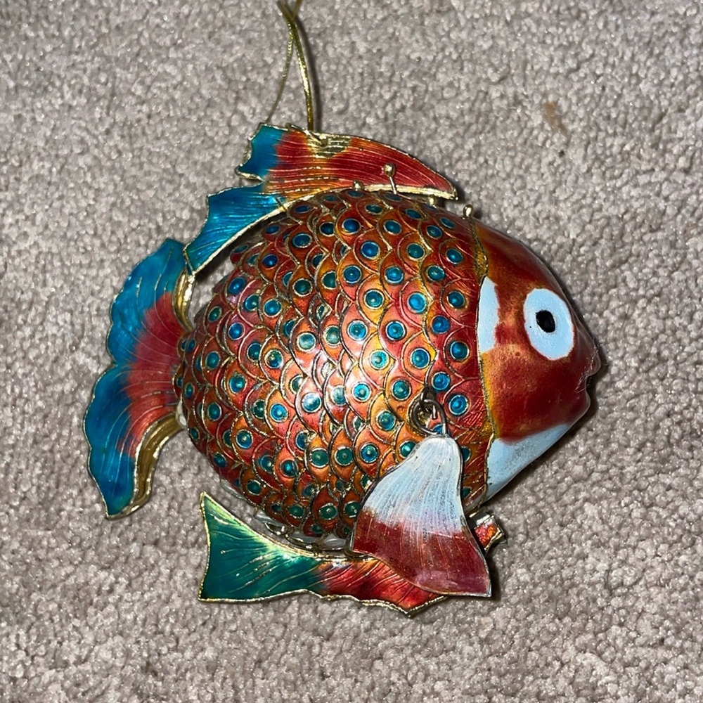Cloisonné Enamel Large Fish Ornament!